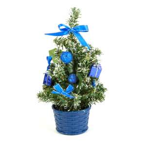 BEWELLO Mini Műfenyő kék díszekkel - Bewello