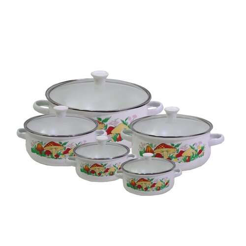 Retró Zománcozott Lábas Készlet - 5 részes