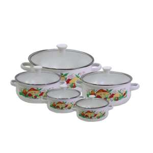 Retró Zománcozott Lábas Készlet - 5 részes