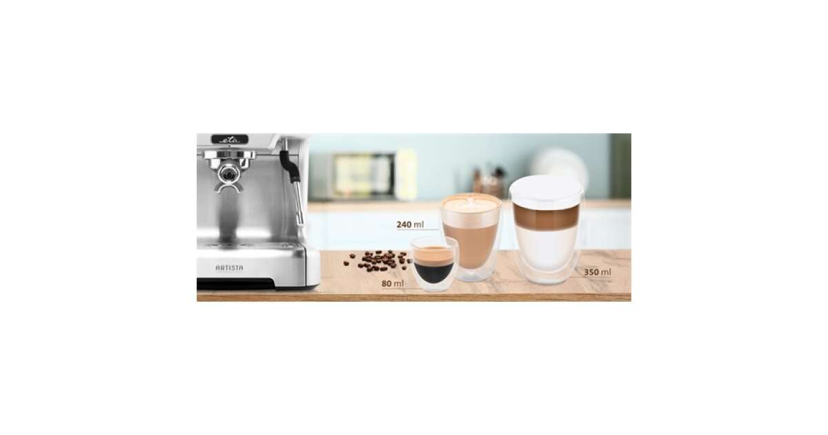 Philips Senseo Tasse Kaffee Glas, Becher mit Henkel, 120 ml, Glas