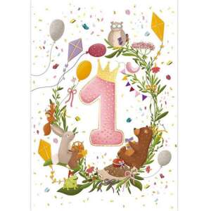 Prima zi de nastere Felicitare roz + plic 108717621 - Felicitări, invitații