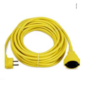 Yellow outdoor extension cord, 20 meters long, 3x1.5mm² cable, 2500W power - Extension Cord