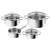 Tefal Duetto On 7-piece stainless steel cookware set with glass lids