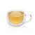 Eta Lungo double-walled glass mug filled with herbal tea