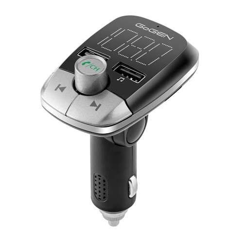Bluetooth FM vysielač GoGEN CTR 258 BT W, čierny, šikmý pohľad