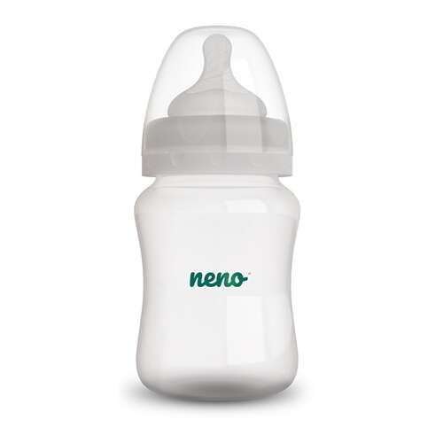 Neno Bottle 240, butelka dla niemowląt 240 ml, bez BPA, zawór przeciwko kolce, smoczek silikonowy, karmienie niemowląt