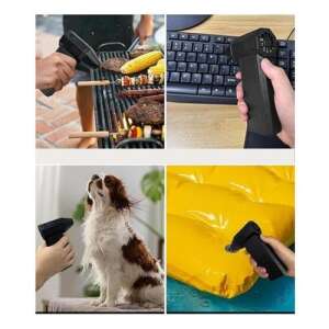 Colag care prezintă diverse utilizări pentru X3 Super Power Turbo Fan, inclusiv grătar, curățarea unui computer, uscarea unui animal de companie și umflarea unei saltele - Ventilatoare