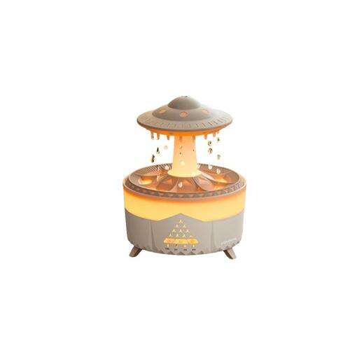 Biely aromatický difuzér v tvare UFO s LED svetlami, kapacita 350 ml