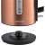 Sencor SWK 7002CO copper electric kettle, showing the base and water level markings