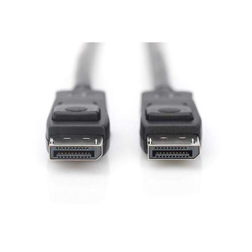 Assmann AK-340106-010-S 8K 30Hz UHD DisplayPort Kabel, 1 Meter, schwarz, Stecker-Stecker, mit Verriegelung