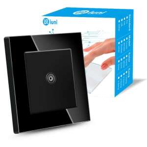 iUni TS TV socket with tempered glass frame, black, 9.5mm female connector - Socket & Outlet