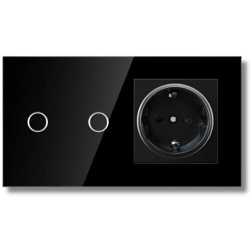 iUni 2Y Black Touch Switch Socket, smart home power outlet
