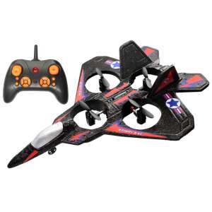 iUni LC222-A remote control airplane, Thunder Jet X, black and red, with 2.4GHz remote control - IUni