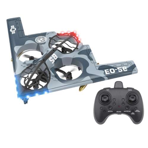 iUni E0-26 távirányítós repülőgép, lopakodó bombázó, 360 fokos akrobatika, 6 tengelyes giroszkóp, ütésálló, LED lámpák, kék