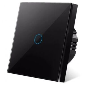 iUni 1F Touch Switch with Ladder Head, iUni 1F Cross Head, Tempered Glass, LED, Black 141384230 - Light Switch