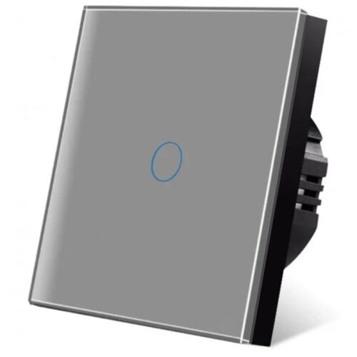 iUni 1F Touch Switch with Ladder and Cross Head, Glass, LED, Silver