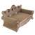 Purlov cat scratching sofa, beige, side view