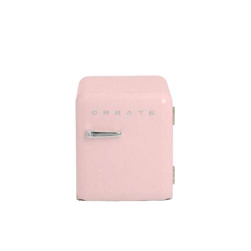 Ретро мини хладилник CREATE, 48 литра, пастелно розово