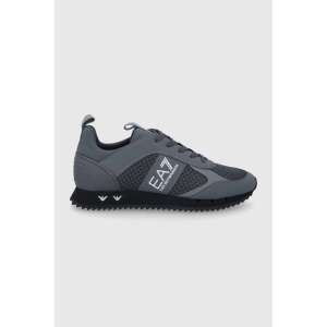 EA7 Emporio Armani men's grey sneakers with mesh details - For man