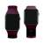 Pasek do zegarka 3mk Silicone Watch Strap dla Apple Watch 42/44/45/49mm - Mulberry, dwa Apple Watchy z ciemnofioletowymi silikonowymi paskami do zegarka