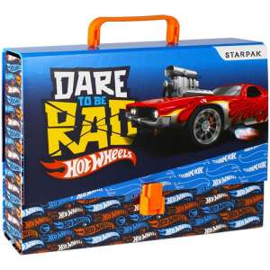Hot Wheels Dare to be Rad karton bőrönd, kék és piros színben, autó mintával, 32x6x25 cm - Ovis hátizsák, táska