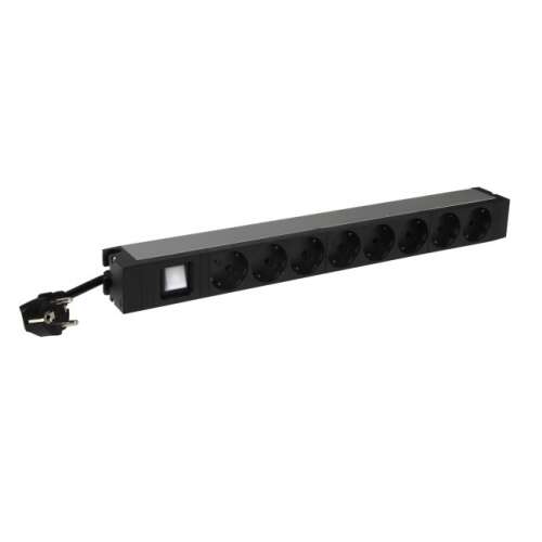 Legrand 646823 19 inch 1U power strip with 8 outlets, black