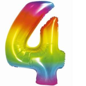 Regenbogenfarbener Folienballon, 76 cm - Zahl 4 108750579 - Luftballons