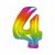 Regenbogenfarbener Folienballon, 76 cm - Zahl 4 108750579