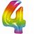 Regenbogenfarbener Folienballon, 76 cm - Zahl 4 108750579
