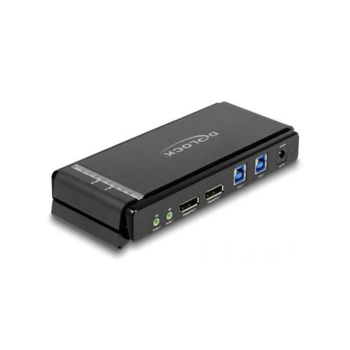 Delock DisplayPort 1.4 KVM switch 8K 60Hz, ferde nézet - DisplayPort átalakító