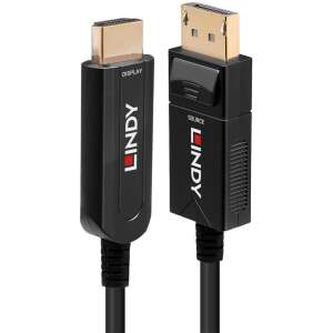 Konverzný kábel Lindy 38490 DisplayPort na HDMI, 10 metrov, čierny - Káble