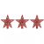 3 darabos piros csillogó csillag karácsonyfa csúcsdísz készlet, 10 cm