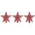 3er Pack roter Glitzerstern Christbaumspitzen, 10 cm