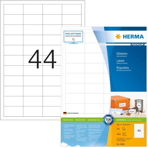 Herma Premium Címkék - Lézer/Tintasugaras - 48,3x25,4 mm - 8800 db