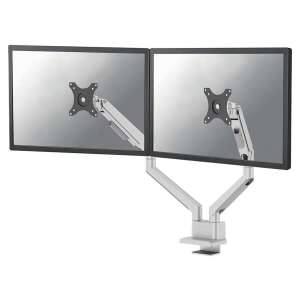 Neomounts DS70-250SL2 Doppelmonitor-Tischhalterung, silber, für 17-35 Zoll Bildschirme - Monitorstative und -ständer