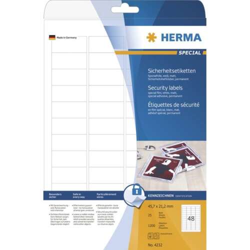 Herma Biztonsági Címke - Lézernyomtató - 45,7x21,2 mm - 1200 db
