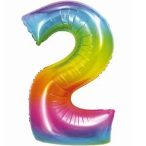 Balon foliowy w kolorze tęczy, 76 cm - cyfra 2 108756403 - Bułka w powietrzu