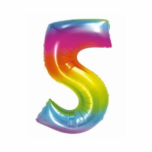 Regenbogen Nummer 5 Folienballon - 76 cm - Luftballons