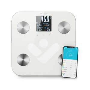 TrueLife FitScale W6 BT intelligente Körperzusammensetzungsskala mit Bluetooth-Konnektivität, die Gewicht und Körperfettanteil auf dem Display anzeigt, mit einer Smartphone-App verbunden - Personenwaagen