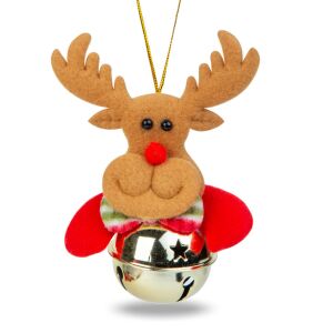 BEWELLO rénszarvas karácsonyfadísz csengettyűvel izolált - Bewello