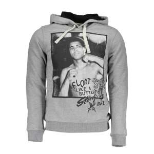 Fred Mello men's grey hoodie with Muhammad Ali print, float like a butterfly sting like a bee - Men's Sweater
