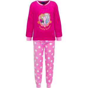 Pijamale Frozen roz pentru fete, mâneci lungi, cu imprimeu cu Elsa și Anna, pantaloni cu buline, mărimea 4 - Pijamale pentru copii, cămăși de noapte