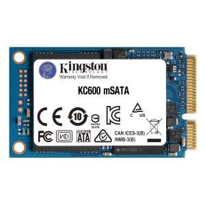 Kingston KC600 mSATA SSD, 256GB, син, предна страна - Kingston SSD устройство