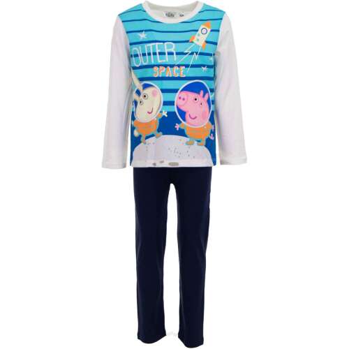 Hosszú pizsama gyerekeknek Peppa Pig, fehér/kék, 6 év - 116 CM