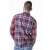 Guess men's red plaid long sleeve button-down shirt, back view