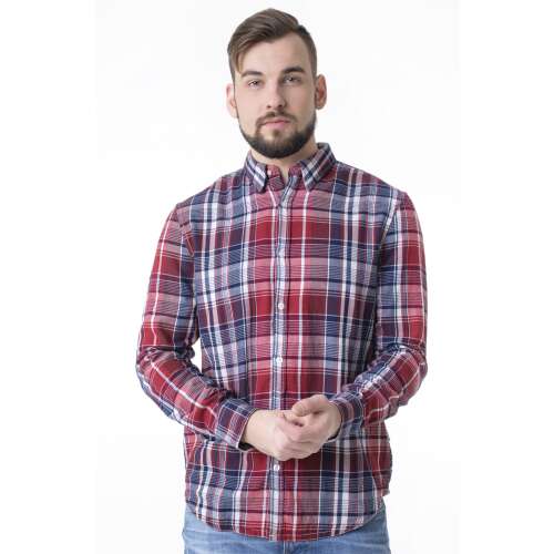 Guess cotton shirt with regular fit and button-down collar, red, M INTL