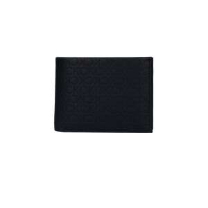 Portofel Calvin Klein din piele perforată, negru - Portofele pentru bărbați