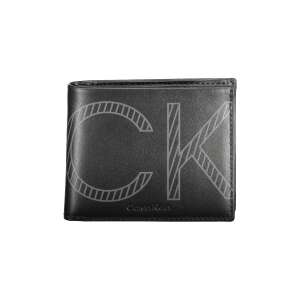 Portofel din piele neagră Calvin Klein cu logo imprimat - Portofele pentru bărbați
