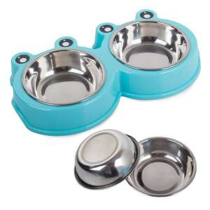 Bol dublu din metal pentru câini și pisici 108778914 - Castroane si adapatori animale