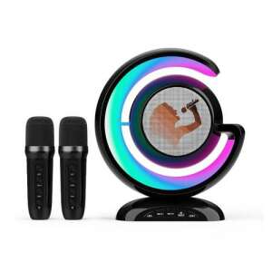 Difuzor Karaoke Bluetooth portabil YS-110 cu 2 microfoane și lumini LED - Boxe Portabile